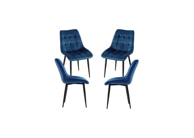 Set van 4 fluwelen Cade Stoelen