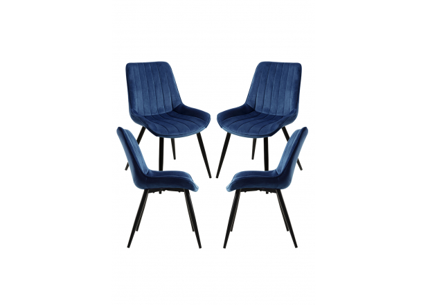 Set van 4 Lene Fluwelen Stoelen