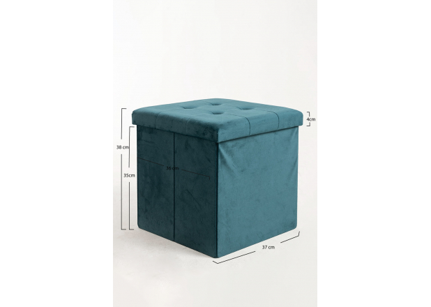 Pouf de rangement Button 38 cm Velours