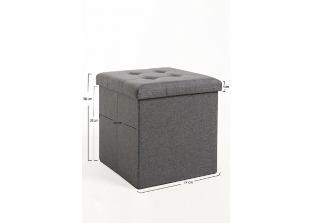 Pouf contenitore Button 38 cm Tessuto