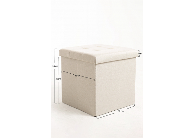 Pouf contenitore Button 38 cm Tessuto