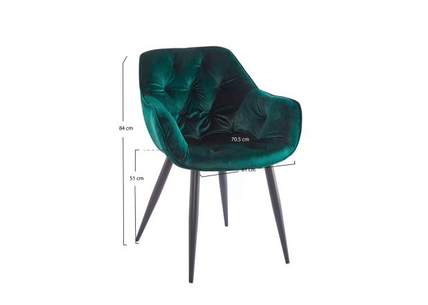 Zandel Black Velvet Chair