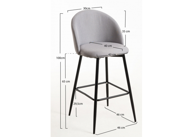 Tabouret Vint Tissu