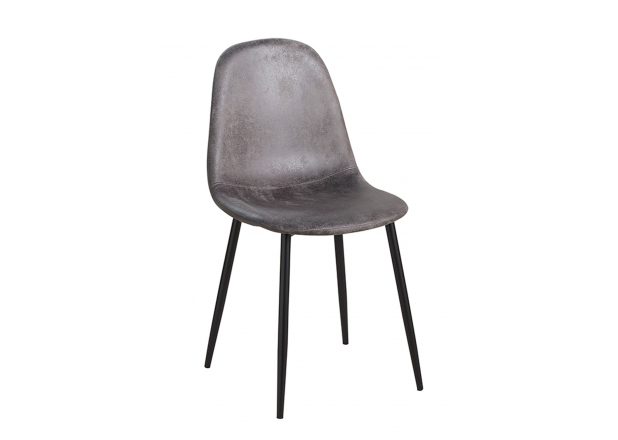 Black Teok Vintage Leatherette Chair