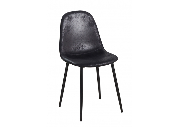 Black Teok Vintage Leatherette Chair