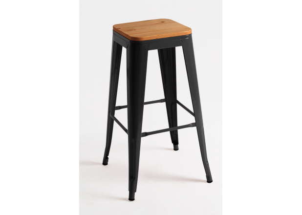 High Natural Wooden Torix Stool