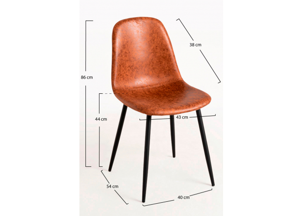 Black Teok Vintage Leatherette Chair