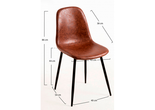 Black Teok Vintage Leatherette Chair