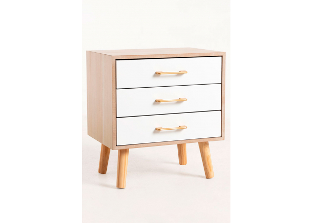 Nium 3 Drawers Bedside Table