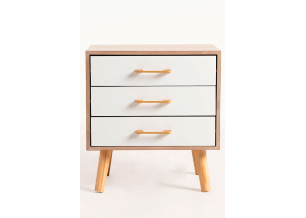 Nium 3 Drawers Bedside Table