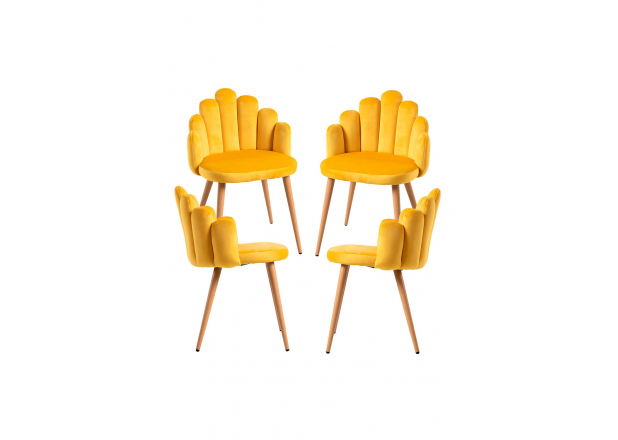 Pack 4 Chaises Hand Velours