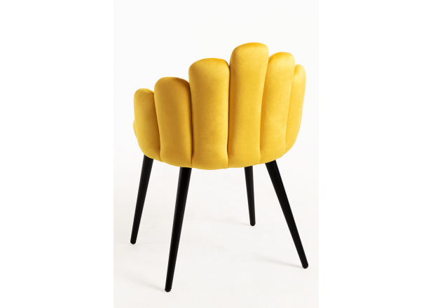 Set van 4 Hand stoelen met zwarte fluwelen poten