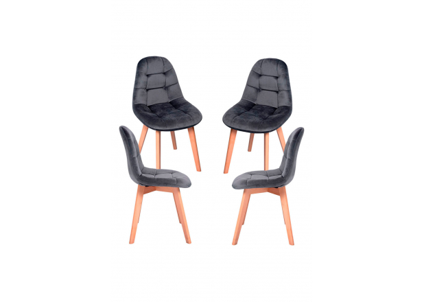 Pack 4 Chaises Kelen Velours