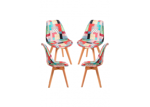 Pack 4 Synk Patchwork Chairs