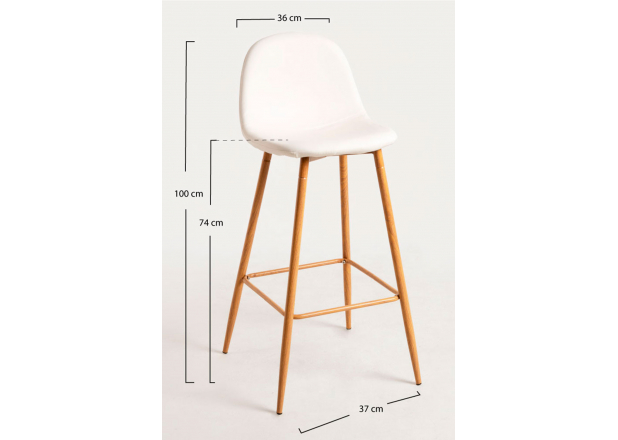 Leatherette Teok Stool