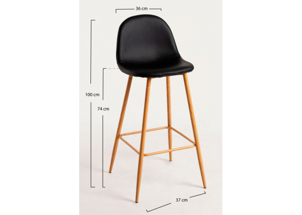 Leatherette Teok Stool