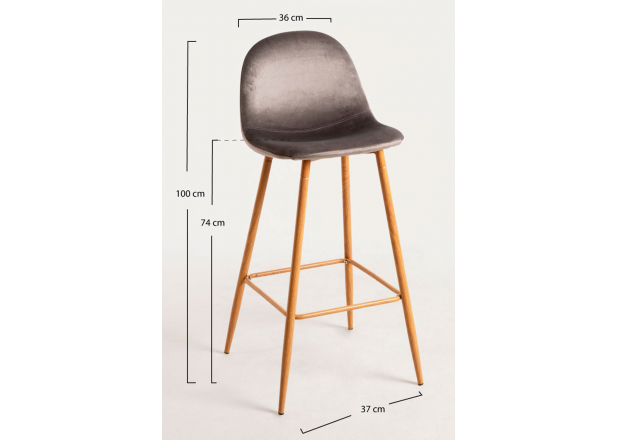 Tabouret Teok Velours