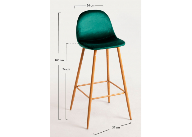 Tabouret Teok Velours