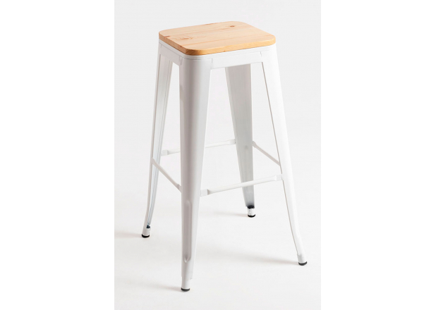 Tabouret Mel Haut en Bois Naturel