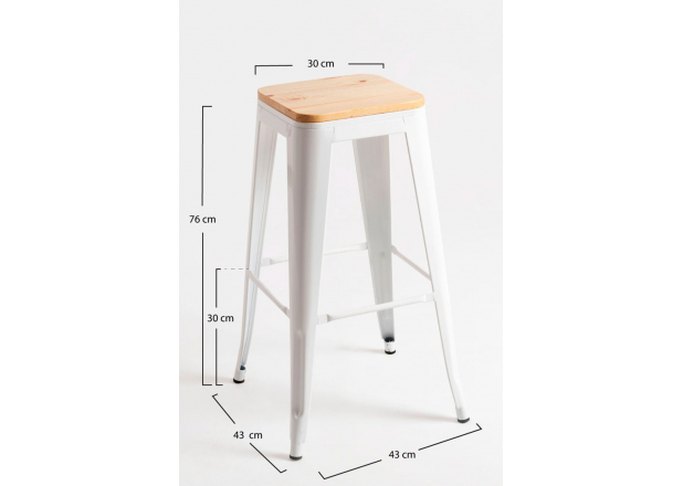 Tabouret Mel Haut en Bois Naturel