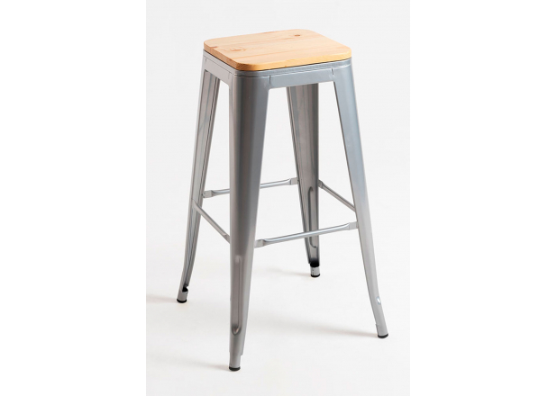 High Natural Wooden Torix Stool