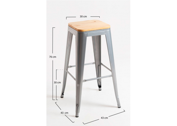 High Natural Wooden Torix Stool