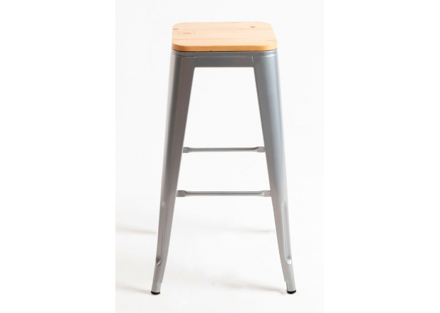 High Natural Wooden Torix Stool