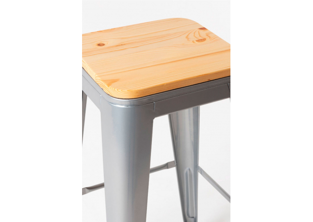 High Natural Wooden Torix Stool