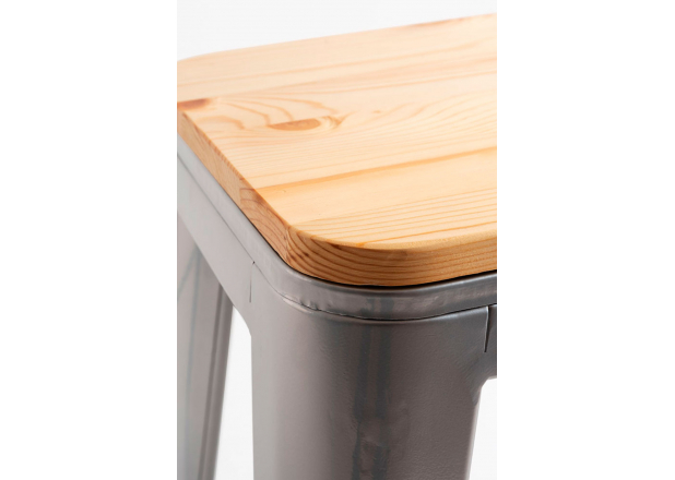 High Natural Wooden Torix Stool