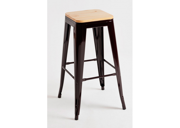 High Natural Wooden Torix Stool