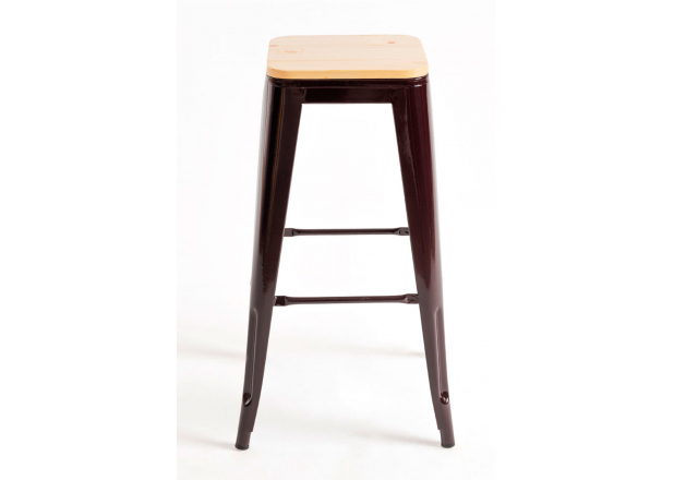 High Natural Wooden Torix Stool