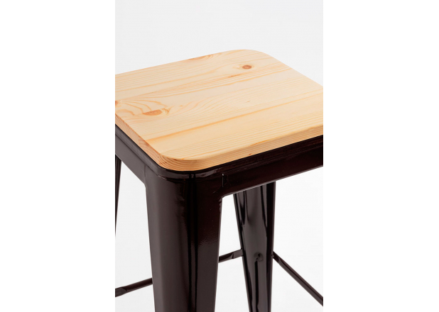 High Natural Wooden Torix Stool