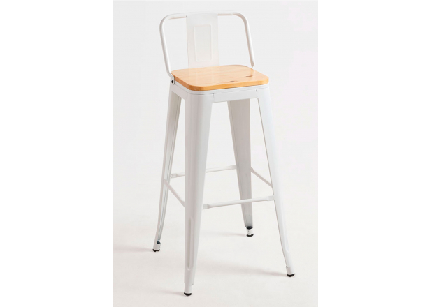 Torix Backrest Stool with Natural Wood