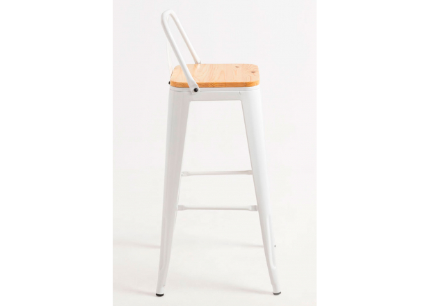 Torix Backrest Stool with Natural Wood