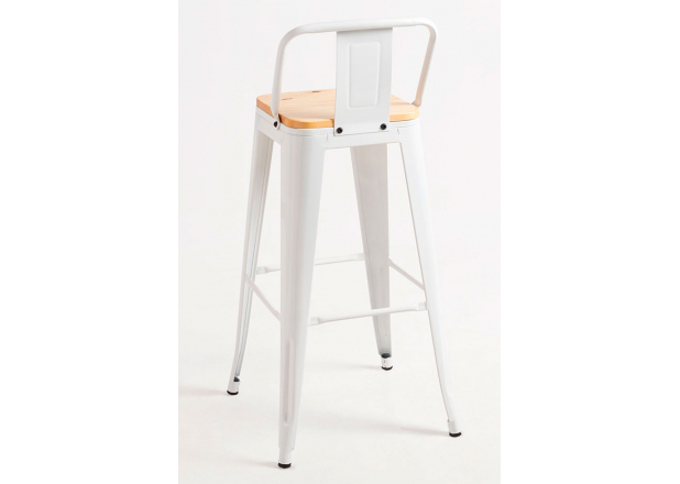 Torix Backrest Stool with Natural Wood