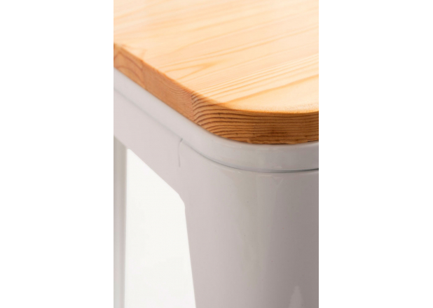 Torix Backrest Stool with Natural Wood