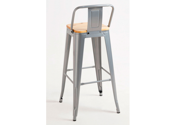 Torix Backrest Stool with Natural Wood