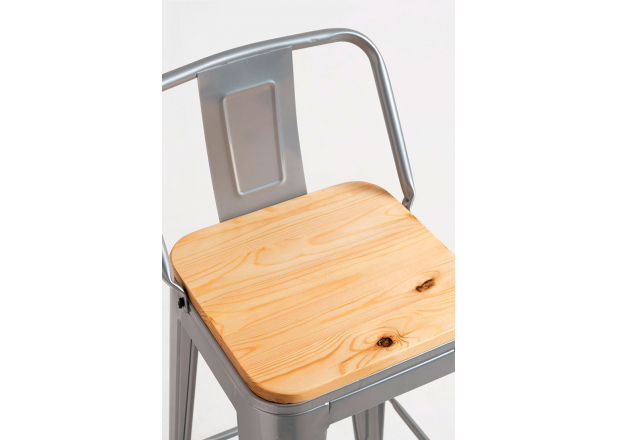 Tabouret Mel dossier Bois Naturel