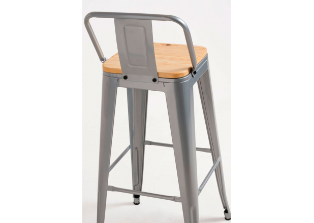 Torix Backrest Stool with Natural Wood