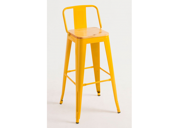 Torix Backrest Stool with Natural Wood