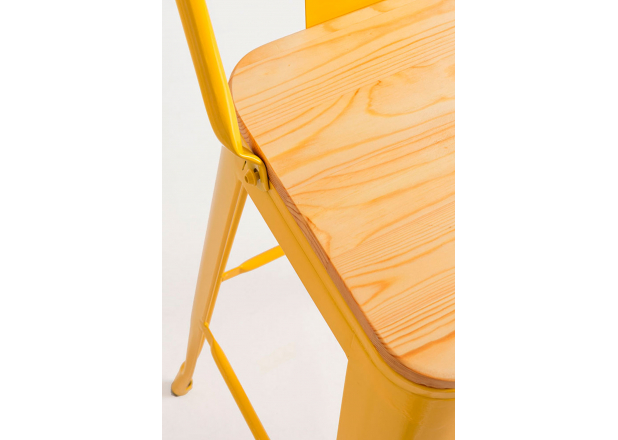 Torix Backrest Stool with Natural Wood