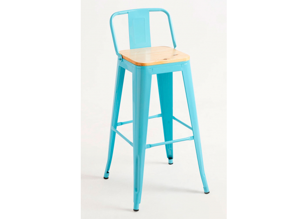 Torix Backrest Stool with Natural Wood