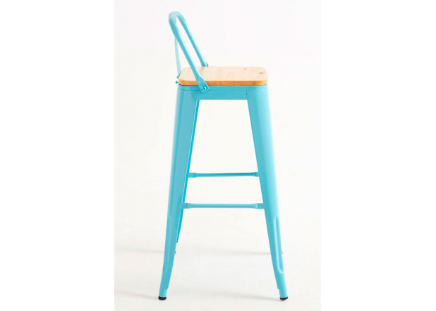 Torix Backrest Stool with Natural Wood