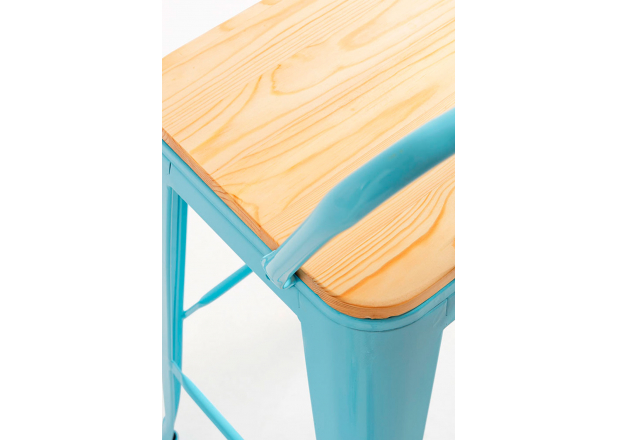 Torix Backrest Stool with Natural Wood