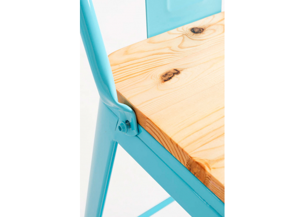 Torix Backrest Stool with Natural Wood