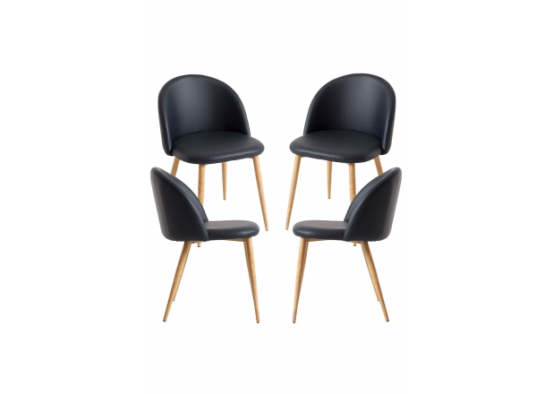 Pack 4 Vint Leatherette Chairs