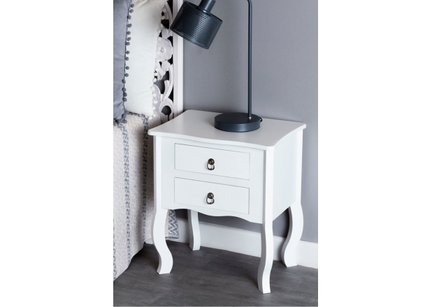 Cabriole bedside table 2 drawers