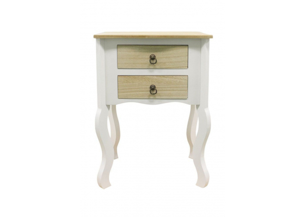 Cabriole bedside table 2 drawers