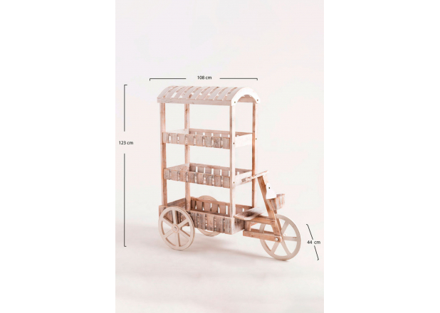 Peach White Aged White Candy Bar Trolley