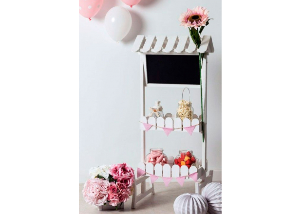 Candy Bar Lollipop Trolley aus gealtertem Holz